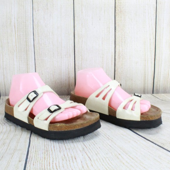 BIRKENSTOCK Birkis Two Strap Slide Sandals Size 7 - Picture 2 of 9
